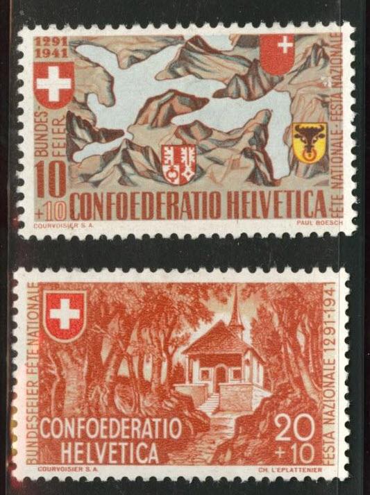 Switzerland Scott B110-111MH* 1941 semipostal set