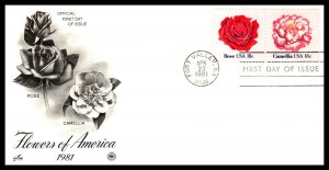 US 1876-1879 Flowers PCS Artcraft Variety Set of Two U/A FDC