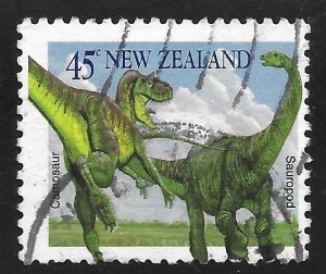 New Zealand #1185 45c Dinosaurs - Carnosaur, Sauropod ~ Used