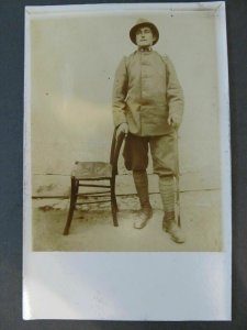 4613 Postcard True Military Photo Vintage Costumes New WWI-