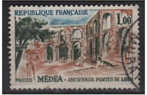 France 1961 - Scott 1013 used - 1 fr, Roman gates Lodi Médéa