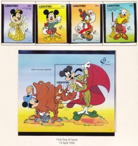 DISNEY LESOTHO 897-900 MINT NH SPANISH COSTUMES