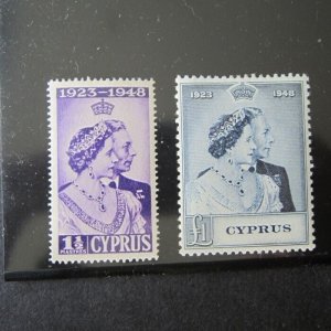 Cyprus 1948 Silver Wedding SG 166-167 MH