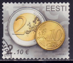 Estonia, 2011, Accession to Euro, 2.10eu, #687, used++