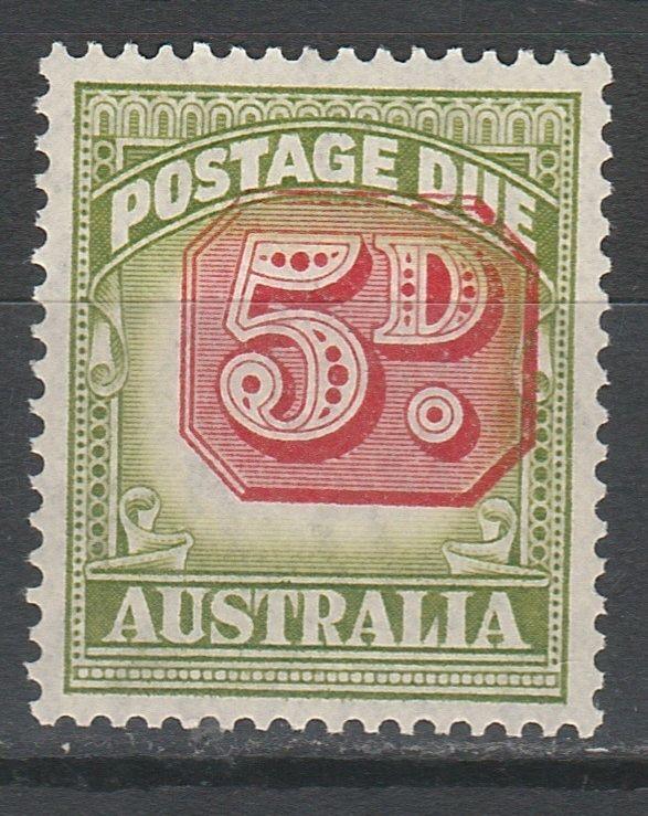 AUSTRALIA 1946 POSTAGE DUE 5D MISPLACED CENTER  MNH ** WMK C OF A 