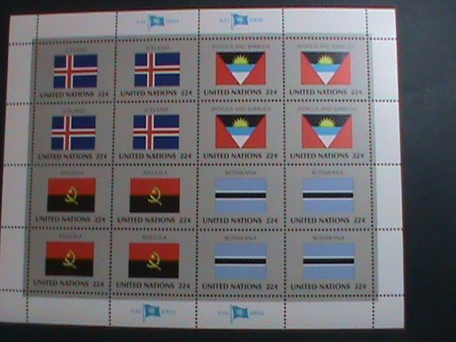 ​UNITED NATION-1986 SC#485-488 U. N. FLAGS SERIES MNH FULL SHEET- VERY FINE