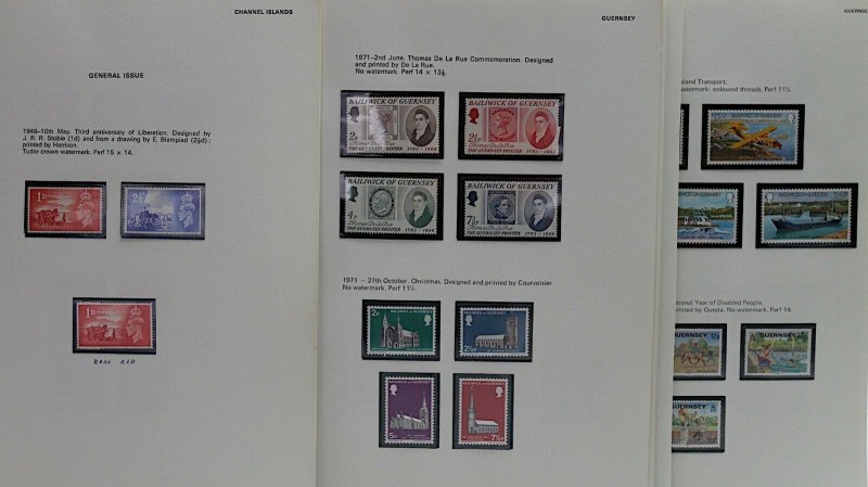 GB Guernsey 1969/85 strong collection of complete sets and sheetlets UM Stamps