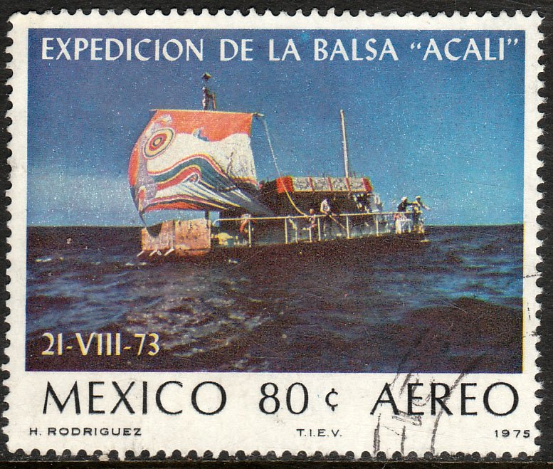 MEXICO C458 Transatlantic voyage of Acali raft USED. F-VF. (1313)