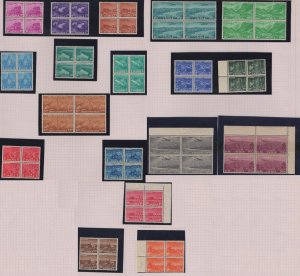 MOMEN: INDIA SG #354-371 1955 BLOCKS MINT OG NH £400+ LOT #65458