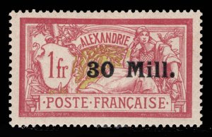 MOMEN: FRENCH OFFICES IN ALEXANDRIA SC # 43 1921 MINT OG H XF LOT #69050*