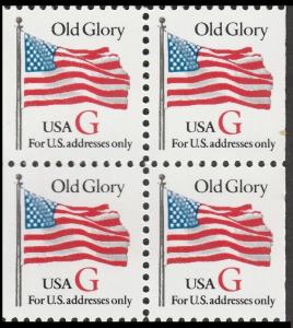 US 2885 Old Glory Red G rate 32c block 4 KCS MNH 1994