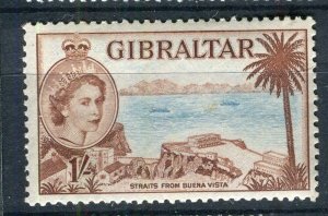 GIBRALTAR; 1953 early QEII PICTORIAL ISSUE mint hinged SHADE OF 1s. value