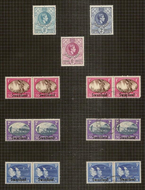 Swaziland - GV-GVI Mint & Used Collection on Album Pages Cat£150+