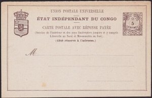 BELGIAN CONGO early 5c postcard unused......................................1242