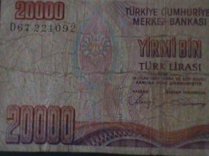 ​TURKEY-1970-CENTRAL BANK LAW OCAK-14-$20000 LIRA.CIR-54 YEARS OLD-WATER MARK