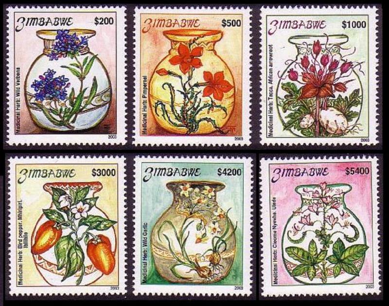 Zimbabwe Medical herbs 6v SG#1117-1122