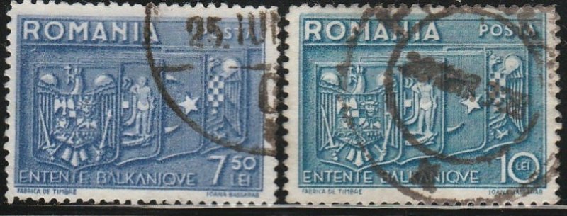 Romania, #470-471  Used  From 1938