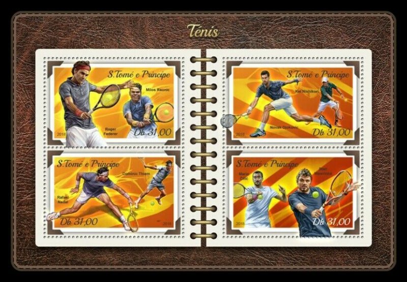 HERRICKSTAMP NEW ISSUES ST. THOMAS Tennis Sheetlet