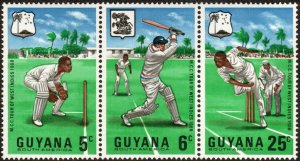 Guyana 38a - Mint-NH - Cricket Team (Strip of 3) (1968) (cv $1.40)