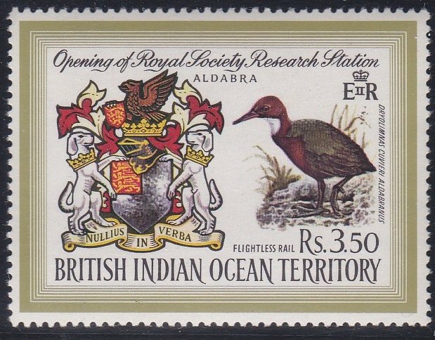 British Indian Ocean Territory # 43, Royal Society Arms, NH, 1/2 Cat.