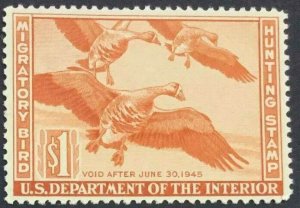 MOMEN: US STAMPS #RW11 ORANGE DUCK MINT OG NH $125 LOT #73952-2