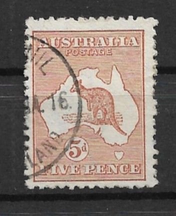 1913 Australia 7 5p Kangaroo used