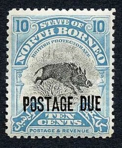 North Borneo SGD72 10c Post Due M/M Cat 20 Pounds