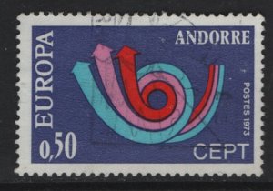 Andorra French    #219  used  1973  Europa  50C