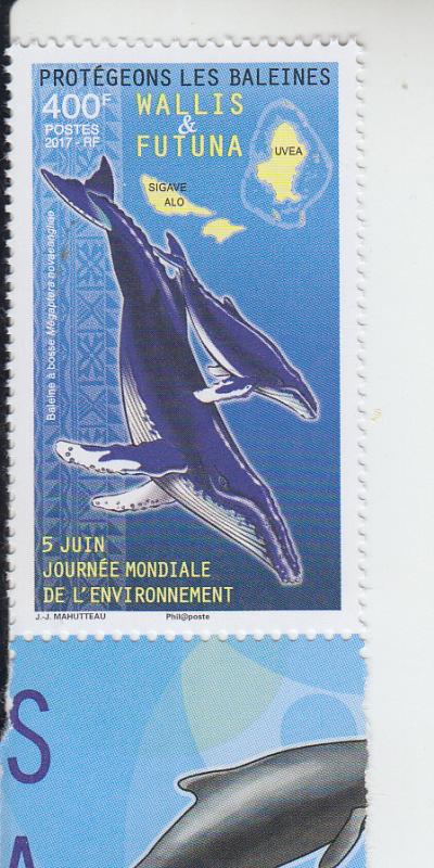 2017 Wallis & Futuna Whales World Environment Day (Scott 787) MNH