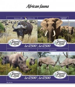 Sierra Leone - 2019 African Fauna - 4 Stamp Sheet - SRL190112a