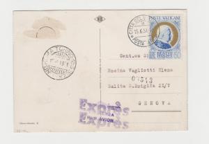 VATICAN -GENOVA 1951 EXPRESS CARD ANNUSS SANCTUS, L60 RATED (SEE BELOW) 