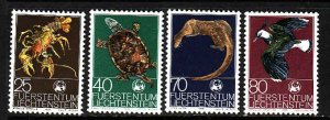 Liechtenstein-Sc#583-6-unused NH set-World Wildlife Fund-