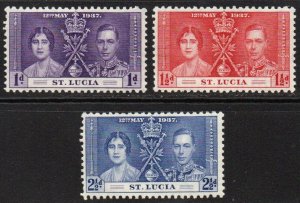 St. Lucia Sc #107-109 Mint Hinged