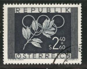 Austria B277 Olympic ring stamp 1952 CV $21