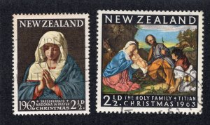 New Zealand 1962-63 Christmas Issues, Scott 358-359 used, value = 50c