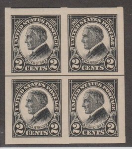U.S. Scott Scott #611 Harding Stamp - Mint NH Horizontal Line Block of 4