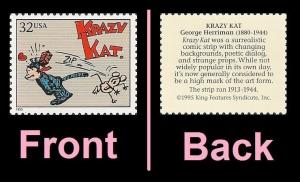 US 3000e Comic Strip Classics Krazy Kat 32c single MNH 1995