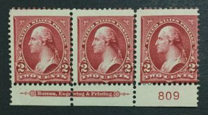 MOMEN: US #279B STRIP MINT OG H #31784