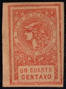 1891 Argentina Imperforate Revenue 1/4 Centavo Match Tax MNH