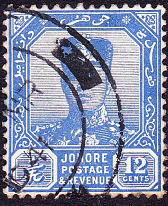 MALAYA JOHORE 1940 12c Ultramarine SG114 Used