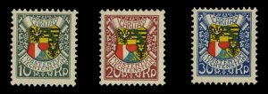 Liechtenstein #B4-6 Cat$26, 1927 Caritas, set of three, lightly hinged