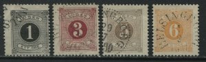 Sweden 1877 1 to 6 ore Postage Dues used