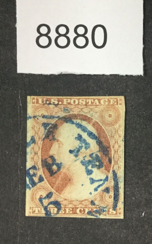 MOMEN: US STAMPS  # 11 CRACKED PLATE USED LOT #C 8880