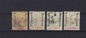 SA18k Mauritius 1902 Coat of Arms Overprinted in black used stamps