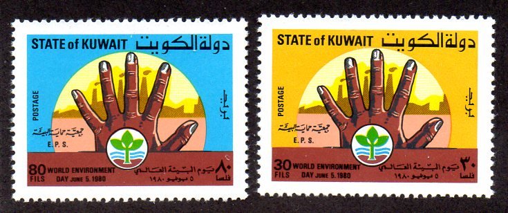 KUWAIT 818-819 MNH SCV $3.05 BIN $1.55 ENVIRONMENT