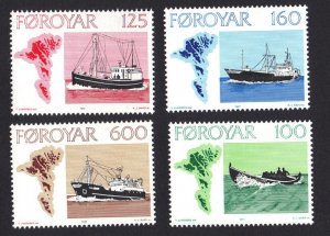 Faroe Islands  #24-27  MNH  1977   fishing vessels