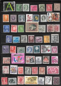 WORLDWIDE Mixture Lot Page #582  PAGE of 50+ Stamps. Collection / Lot