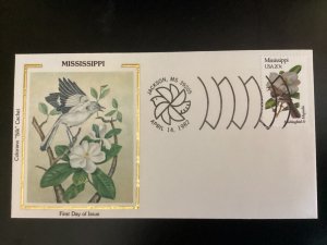 US Scott #1976 Mississippi FDC unaddressed Colorano Silk Mockingbird & Magnolia