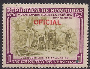 Republic Honduras 1952 KGV1 1ct Official Ovpt Air MM SG O507 ( M1138 )