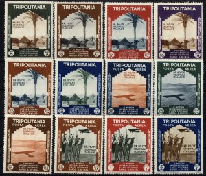 Tripolitania #73-78 #C43-C48 Colonial Arts 2nd Exhibition Naples 1934 Mint LH